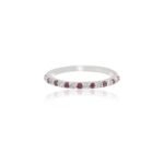 18K Solid Gold Ruby Diamond Eternity Band