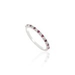 18K Solid Gold Ruby Diamond Eternity Band - Image 3