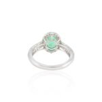 18K Solid Gold Emerald Diamond Engagement Ring - Image 6