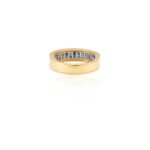 14K Solid Gold Blue Sapphire Diamond Stacking Ring - Image 4