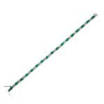 18k Solid Gold Emerald & Diamond Tennis Bracelet - Image 5