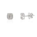 14K Gold Lab Grown Diamond Cluster Earrings - Image 2