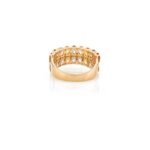 14K Solid Gold Multi Sapphire Diamond Wide Band Ring - Image 7