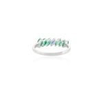 18K Solid Gold Emerald Sapphire Ring - Image 5