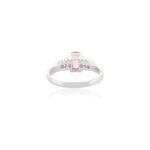 18K Solid Gold Pink Sapphire Diamond Ring - Image 5