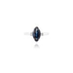 14K Solid Gold Marquise Sapphire Ring