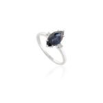 14K Solid Gold Marquise Sapphire Ring - Image 4