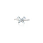 14K Solid Gold Aquamarine Butterfly Ring
