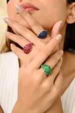 14K Solid Gold Ruby Cluster Ring - Image 6