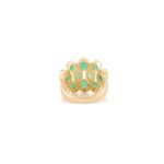 18K Solid Gold 2.16 Carat Emerald Diamond Cluster Ring - Image 6