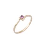 18k Solid Natural Pink Sapphire Ring - Image 2