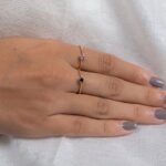 14K Solid Gold Natural Sapphire Dainty Ring - Image 4