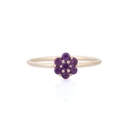 14K Solid Gold Amethyst Ring