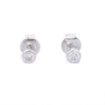 14K White Gold Tiny Natural Diamond Studs