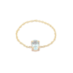 18K Solid Gold Oval Topaz Ring