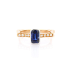 18K Solid Gold Sapphire Statement Ring