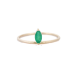 14K Solid Gold Floating Emerald Ring