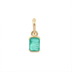 14K Solid Gold Emerald Pendant