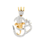 14K Gold Diamond Ganesha Pendant