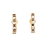 14K Yellow Gold Brown Diamond Bali Earrings