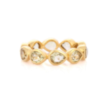 14K Solid Gold Lemon Topaz Eternity Band