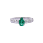 18K Solid Gold Emerald Ring