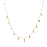 14K Yellow Gold Natural Diamond Necklace