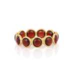 18K Solid Gold Garnet Eternity Band