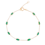 14K Solid Gold Emerald Bracelet - Image 2