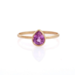 18K Solid Gold Sapphire Ring