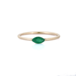 14K Solid Gold Emerald Precious Gold Ring