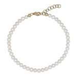14K Solid Gold Pearl Bracelet