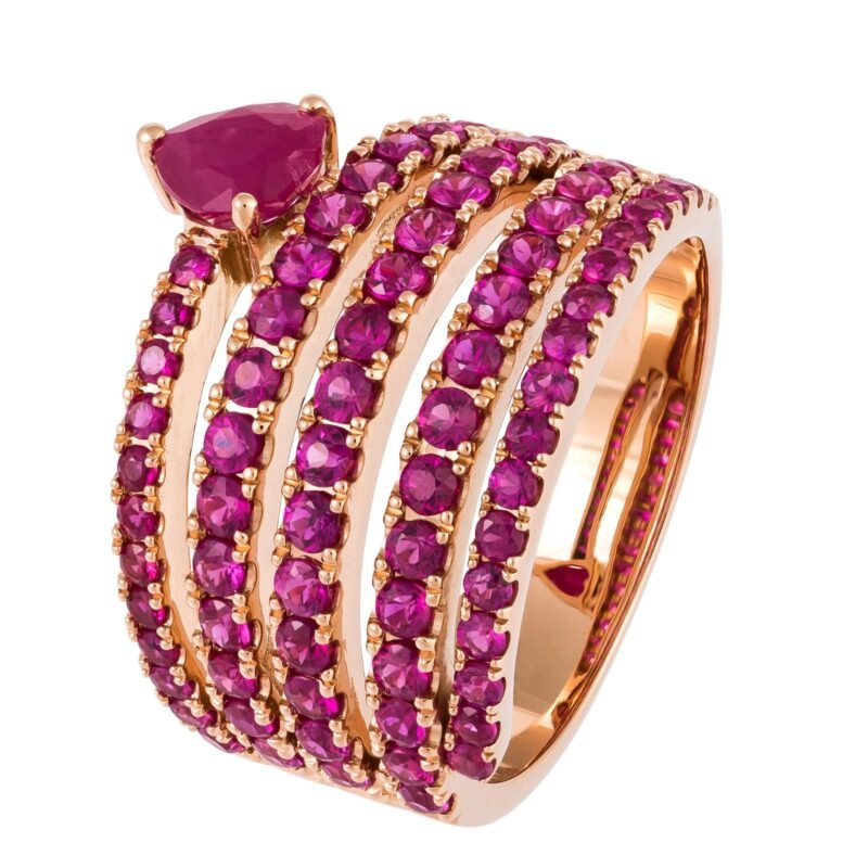 18k solid gold multi wrap heart ruby ring 18mm273 1