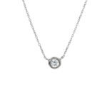 18k Solid Gold Bezel Birthstone Necklace - Image 7