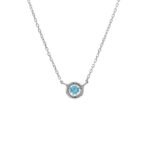 18k Solid Gold Bezel Birthstone Necklace - Image 24