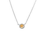 18k Solid Gold Bezel Birthstone Necklace - Image 22