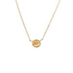 18k Solid Gold Bezel Birthstone Necklace - Image 21