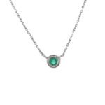 18k Solid Gold Bezel Birthstone Necklace - Image 10