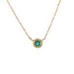 18k Solid Gold Bezel Birthstone Necklace - Image 9