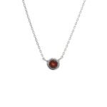 18k Solid Gold Bezel Birthstone Necklace - Image 3