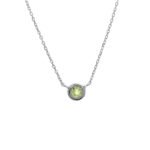 18k Solid Gold Bezel Birthstone Necklace - Image 16
