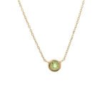 18k Solid Gold Bezel Birthstone Necklace - Image 15