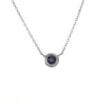 18k Solid Gold Bezel Birthstone Necklace - Image 18