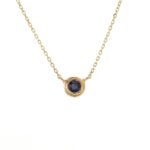 18k Solid Gold Bezel Birthstone Necklace - Image 17