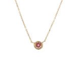 18k Solid Gold Bezel Birthstone Necklace - Image 19