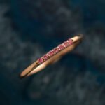 14K Solid Gold Minimalist Sapphire Wedding Ring - Image 9