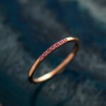 14K Solid Gold Minimalist Sapphire Wedding Ring - Image 4