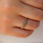 14K Gold Emerald Bezel Eternity Ring - Image 2