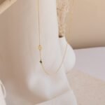 The Karat Store Sideways Initial Birthstone Necklace  | Dainty Gemstone Letter Necklace| Personalized Birthday Gifts - Image 7