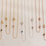 The Karat Store Sideways Initial Birthstone Necklace  | Dainty Gemstone Letter Necklace| Personalized Birthday Gifts - Image 8